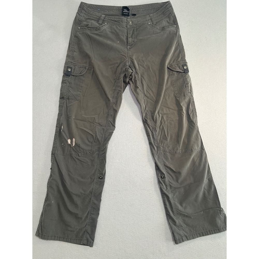 Kuhl Cargo Pants Womens 14 Reg Grey Utility Hiking Outdoor Performance Stained